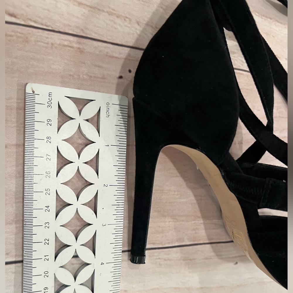 ALDO Black Suede Stiletto Heels with Straps/size 6 - Picture 13 of 14